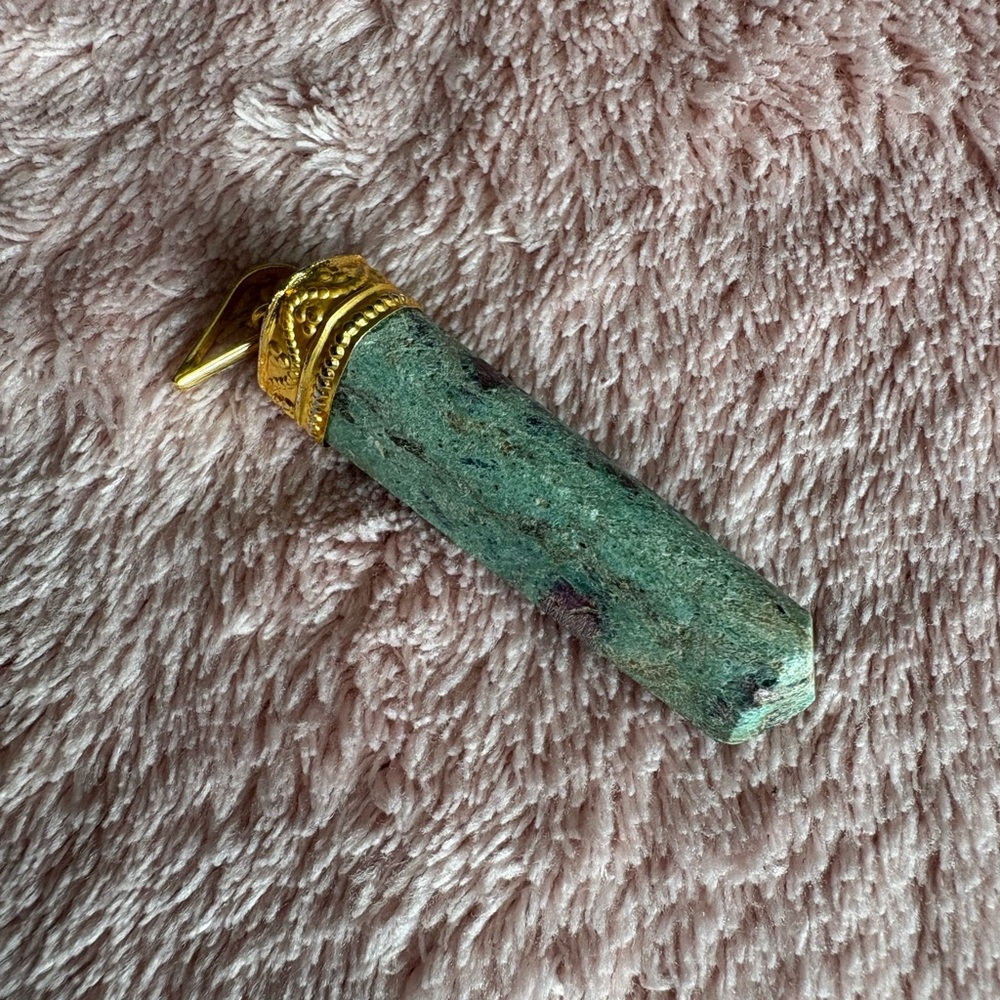 Oracle’s Blossom – Ruby in Fuchsite Pendant